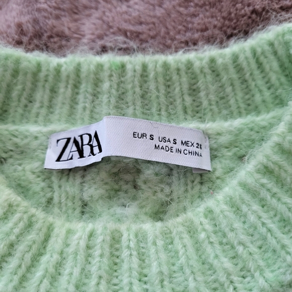 Zara Pearl Knit Crew Neck Sweater Top - Picture 9 of 10